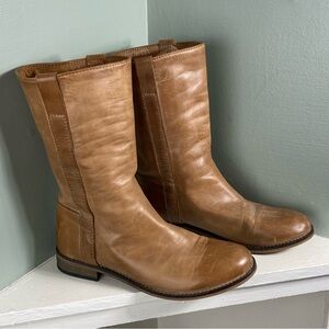 Ivylee Copenhagen Handmade Simone Mid-Calf Boots Dark Tan Brown Leather 39 8/8.5